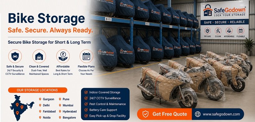Secure Indoor Bike Storage Facility in Vapi - SafeGodown