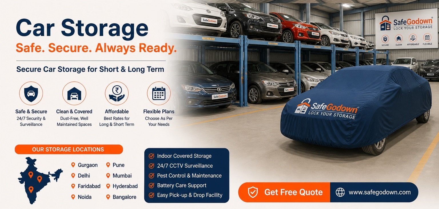 Secure Covered Car Storage Facility in Chennai by SafeGodown